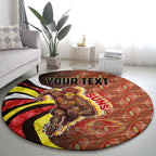 Personalised Gold Coast Suns Round Carpet Trippy Psychedelic Abstract Art Mascot Football Fans