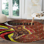 Personalised Gold Coast Suns Round Carpet Trippy Psychedelic Abstract Art Mascot Football Fans