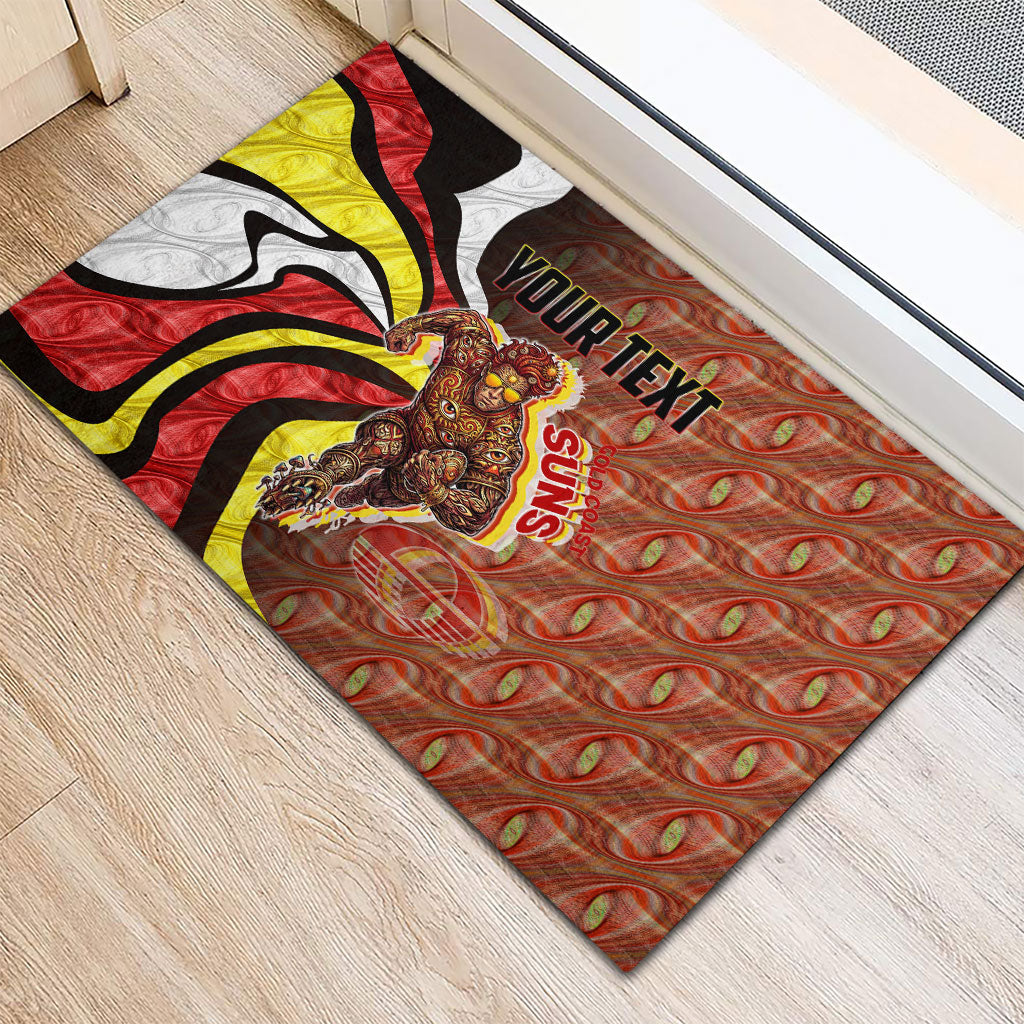 Personalised Gold Coast Suns Rubber Doormat Trippy Psychedelic Abstract Art Mascot Football Fans