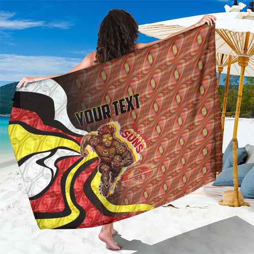 Personalised Gold Coast Suns Sarong Trippy Psychedelic Abstract Art Mascot Football Fans