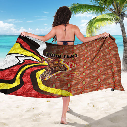 Personalised Gold Coast Suns Sarong Trippy Psychedelic Abstract Art Mascot Football Fans