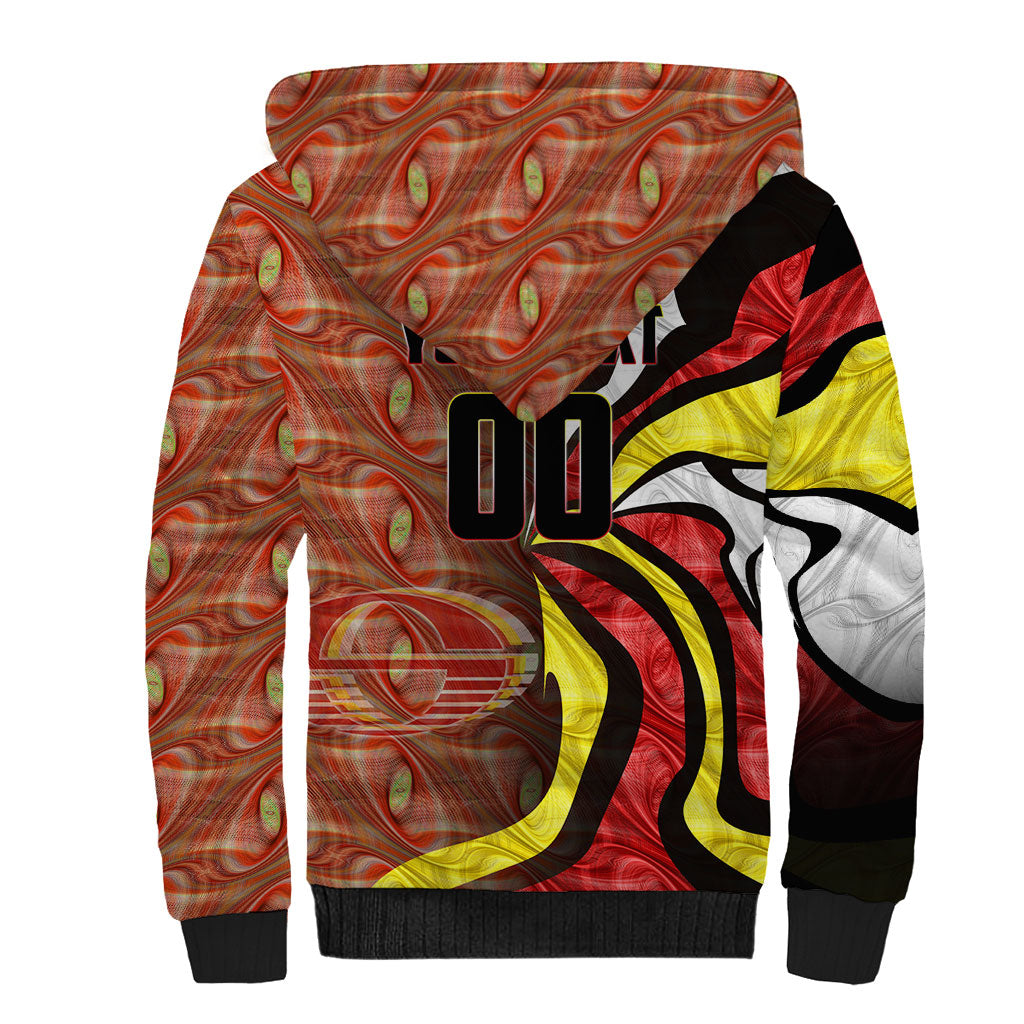 Personalised Gold Coast Suns Sherpa Hoodie Trippy Psychedelic Abstract Art Mascot Football Fans