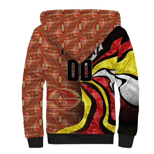 Personalised Gold Coast Suns Sherpa Hoodie Trippy Psychedelic Abstract Art Mascot Football Fans