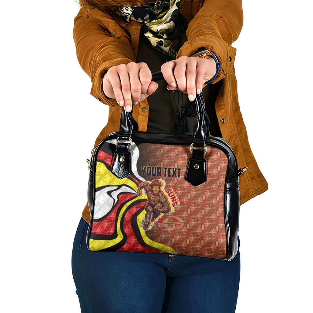 Personalised Gold Coast Suns Shoulder Handbag Trippy Psychedelic Abstract Art Mascot Football Fans