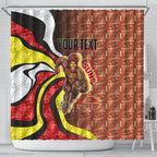 Personalised Gold Coast Suns Shower Curtain Trippy Psychedelic Abstract Art Mascot Football Fans