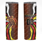 Personalised Gold Coast Suns Skinny Tumbler Trippy Psychedelic Abstract Art Mascot Football Fans