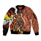 Personalised Gold Coast Suns Sleeve Zip Bomber Jacket Trippy Psychedelic Abstract Art Mascot Football Fans