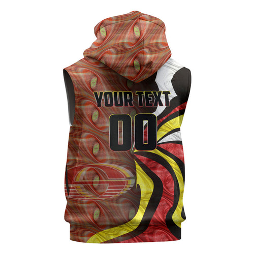 Personalised Gold Coast Suns Sleeveless Hoodie Trippy Psychedelic Abstract Art Mascot Football Fans