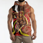 Personalised Gold Coast Suns Sleeveless Hoodie Trippy Psychedelic Abstract Art Mascot Football Fans