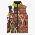 Personalised Gold Coast Suns Sleeveless Puffer Jacket Trippy Psychedelic Abstract Art Mascot Football Fans