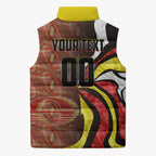 Personalised Gold Coast Suns Sleeveless Puffer Jacket Trippy Psychedelic Abstract Art Mascot Football Fans
