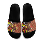 Personalised Gold Coast Suns Slide Sandals Trippy Psychedelic Abstract Art Mascot Football Fans