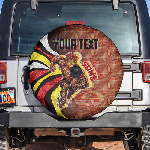 Personalised Gold Coast Suns Spare Tire Cover Trippy Psychedelic Abstract Art Mascot Football Fans