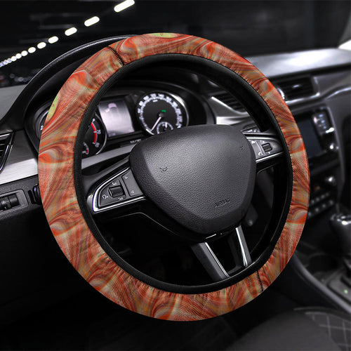 Gold Coast Suns Steering Wheel Cover Trippy Psychedelic Abstract Art Mascot Football Fans