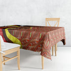 Personalised Gold Coast Suns Tablecloth Trippy Psychedelic Abstract Art Mascot Football Fans