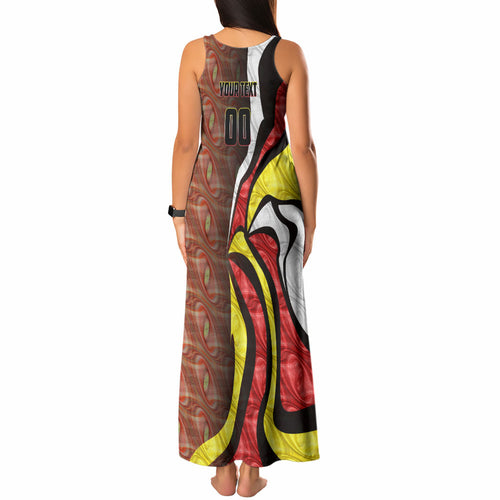 Personalised Gold Coast Suns Tank Maxi Dress Trippy Psychedelic Abstract Art Mascot Football Fans