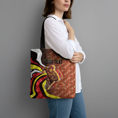 Personalised Gold Coast Suns Tote Bag Trippy Psychedelic Abstract Art Mascot Football Fans