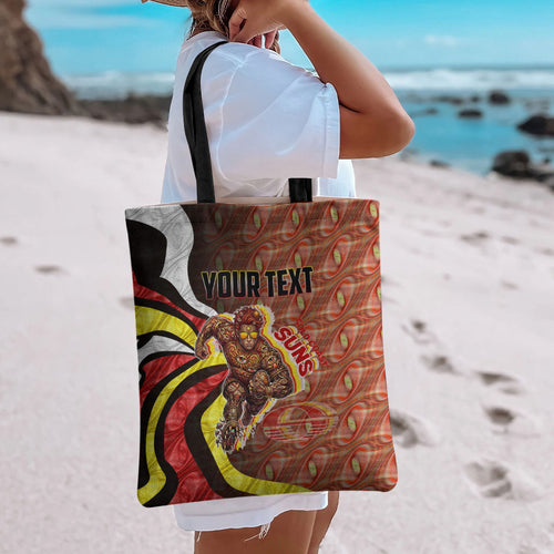 Personalised Gold Coast Suns Tote Bag Trippy Psychedelic Abstract Art Mascot Football Fans