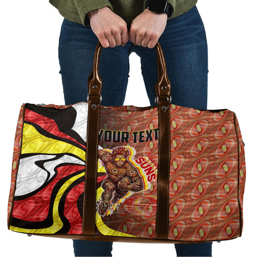 Personalised Gold Coast Suns Travel Bag Trippy Psychedelic Abstract Art Mascot Football Fans