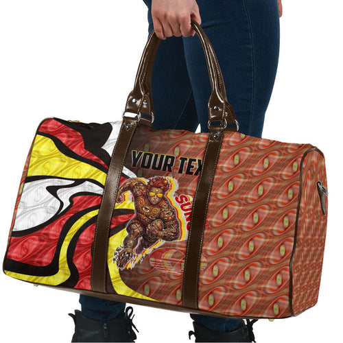 Personalised Gold Coast Suns Travel Bag Trippy Psychedelic Abstract Art Mascot Football Fans