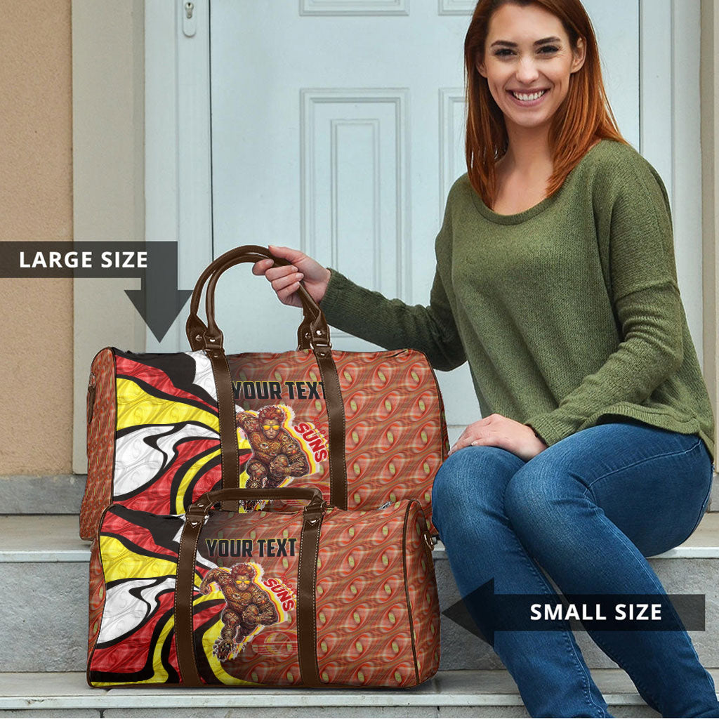 Personalised Gold Coast Suns Travel Bag Trippy Psychedelic Abstract Art Mascot Football Fans