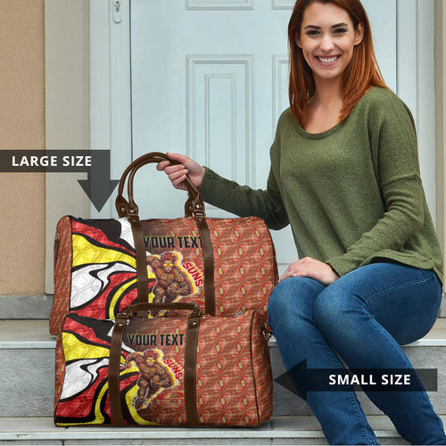 Personalised Gold Coast Suns Travel Bag Trippy Psychedelic Abstract Art Mascot Football Fans