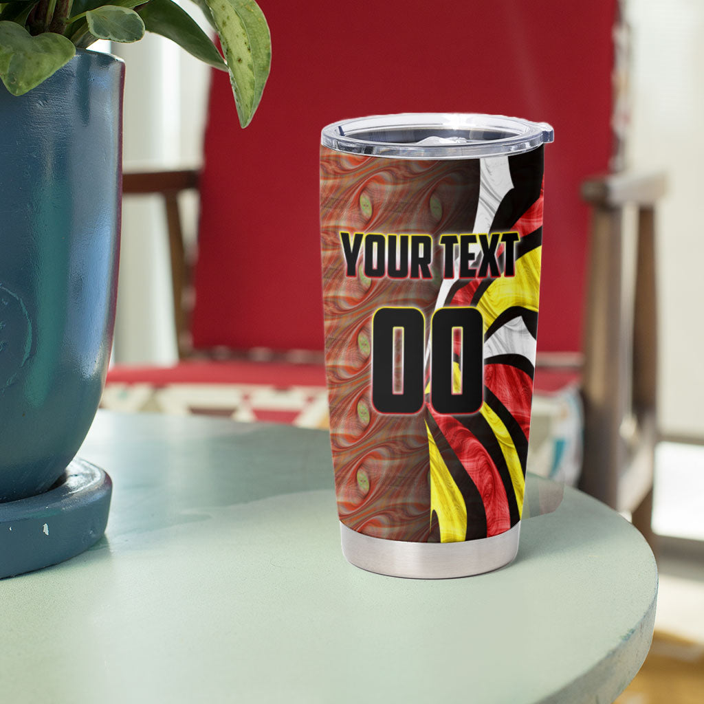 Personalised Gold Coast Suns Tumbler Cup Trippy Psychedelic Abstract Art Mascot Football Fans