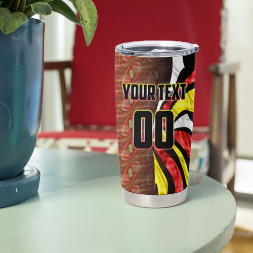 Personalised Gold Coast Suns Tumbler Cup Trippy Psychedelic Abstract Art Mascot Football Fans