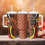 Personalised Gold Coast Suns Tumbler With Handle Trippy Psychedelic Abstract Art Mascot Football Fans