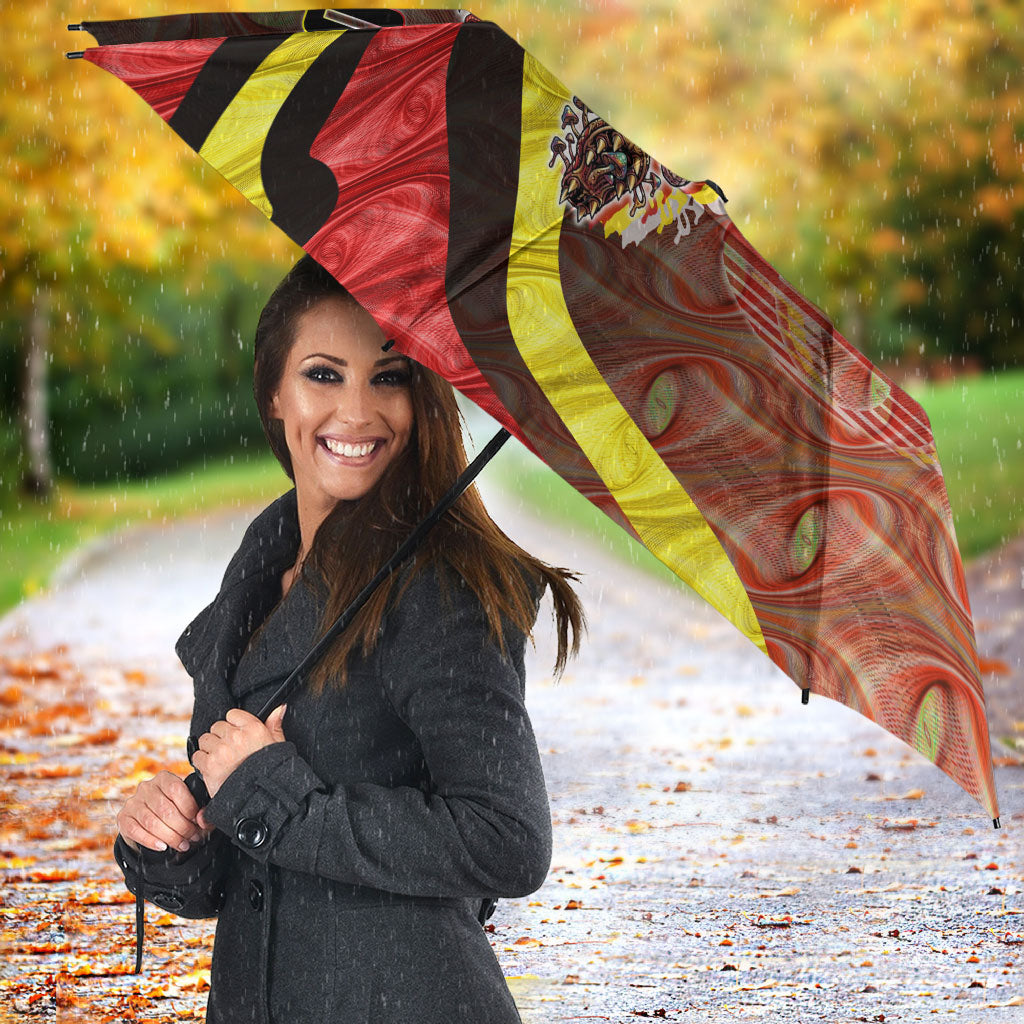 Personalised Gold Coast Suns Umbrella Trippy Psychedelic Abstract Art Mascot Football Fans