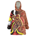 Personalised Gold Coast Suns Wearable Blanket Hoodie Trippy Psychedelic Abstract Art Mascot Football Fans