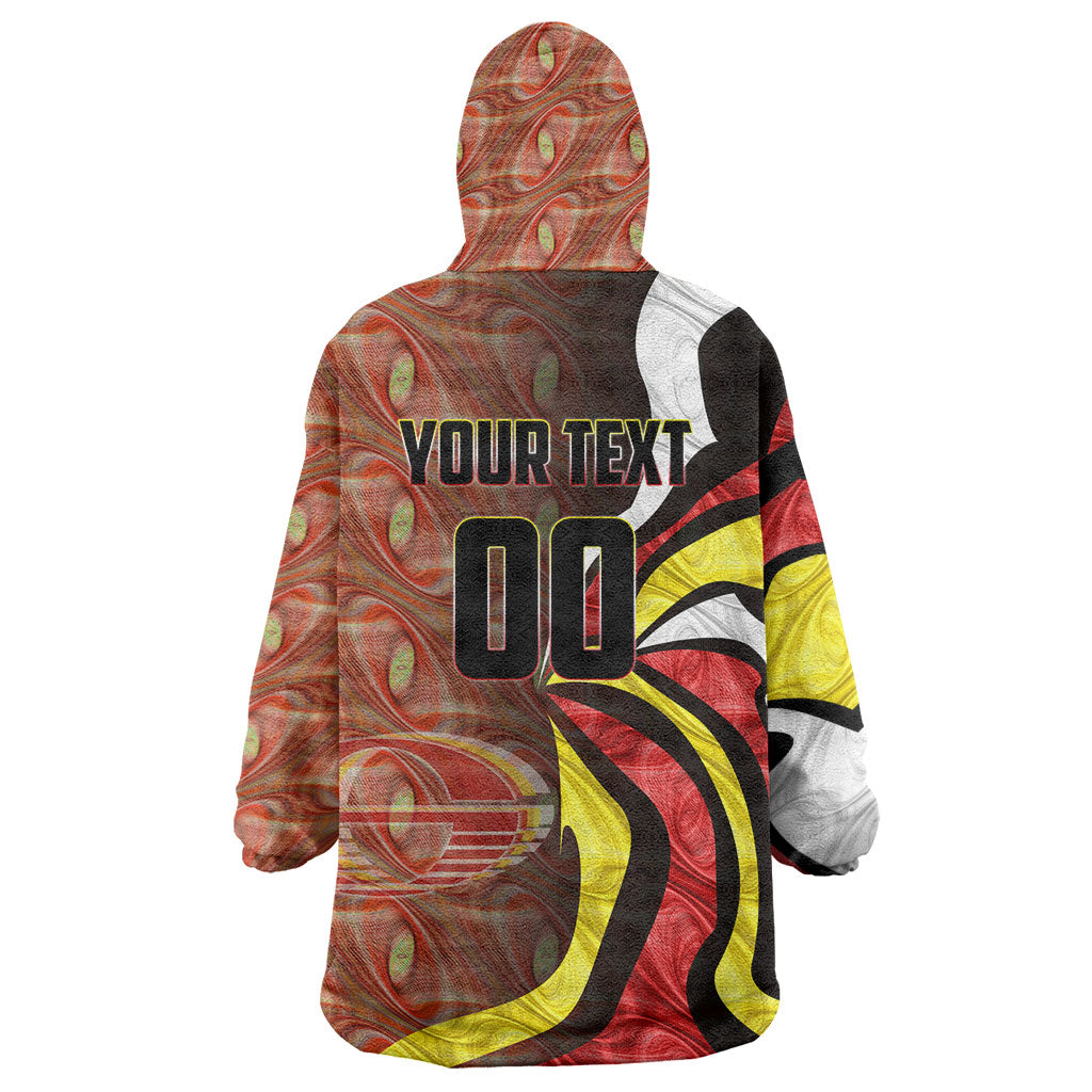 Personalised Gold Coast Suns Wearable Blanket Hoodie Trippy Psychedelic Abstract Art Mascot Football Fans