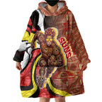 Personalised Gold Coast Suns Wearable Blanket Hoodie Trippy Psychedelic Abstract Art Mascot Football Fans