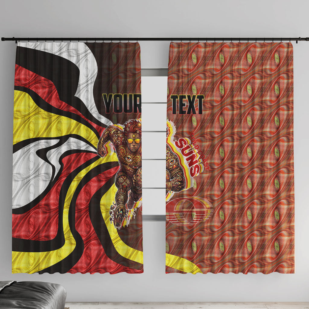 Personalised Gold Coast Suns Window Curtain Trippy Psychedelic Abstract Art Mascot Football Fans