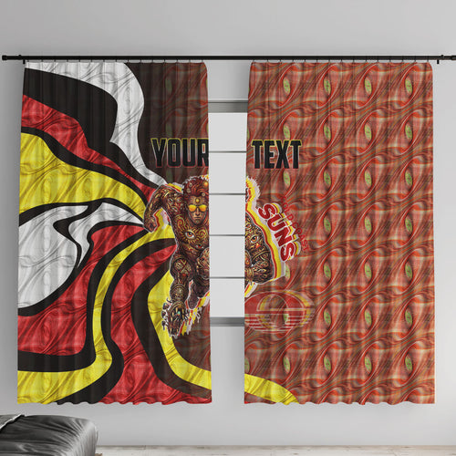 Personalised Gold Coast Suns Window Curtain Trippy Psychedelic Abstract Art Mascot Football Fans