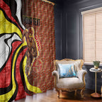 Personalised Gold Coast Suns Window Curtain Trippy Psychedelic Abstract Art Mascot Football Fans