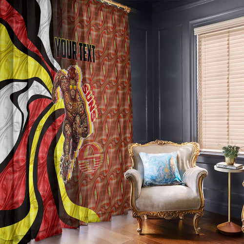 Personalised Gold Coast Suns Window Curtain Trippy Psychedelic Abstract Art Mascot Football Fans
