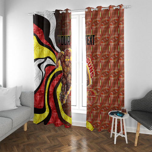 Personalised Gold Coast Suns Window Curtain Trippy Psychedelic Abstract Art Mascot Football Fans