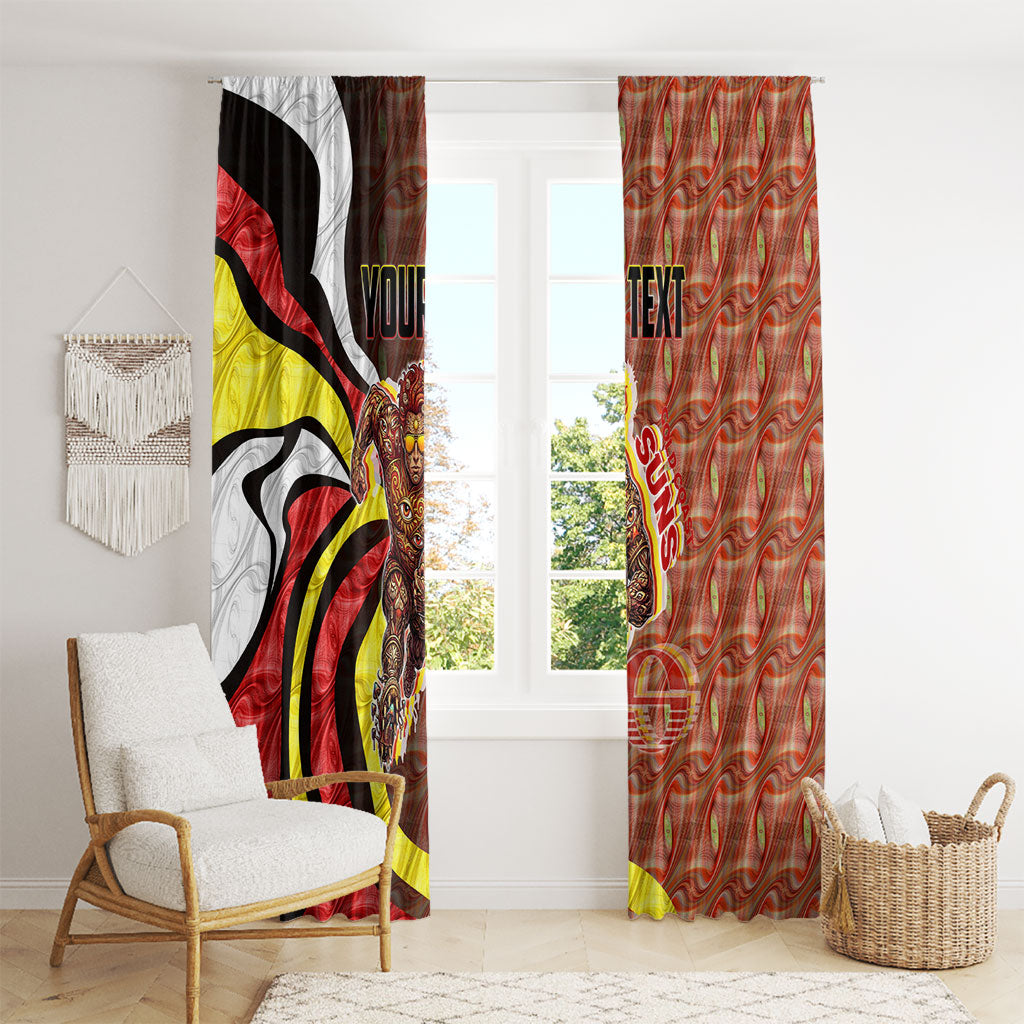 Personalised Gold Coast Suns Window Curtain Trippy Psychedelic Abstract Art Mascot Football Fans
