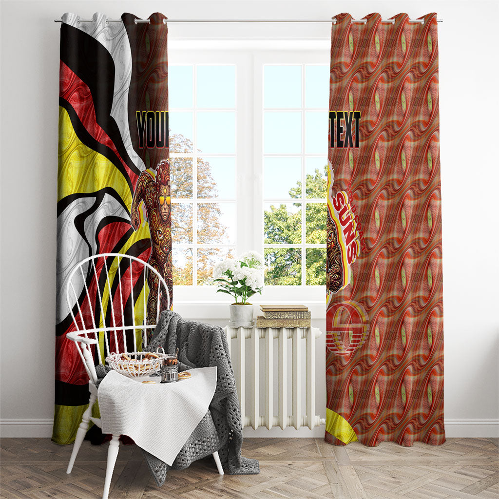 Personalised Gold Coast Suns Window Curtain Trippy Psychedelic Abstract Art Mascot Football Fans