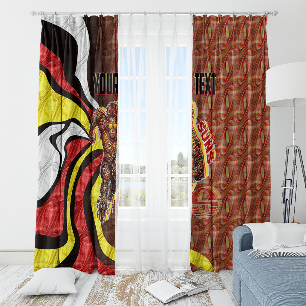 Personalised Gold Coast Suns Window Curtain Trippy Psychedelic Abstract Art Mascot Football Fans