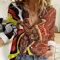 Personalised Gold Coast Suns Women Casual Shirt Trippy Psychedelic Abstract Art Mascot Football Fans