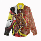 Personalised Gold Coast Suns Women Casual Shirt Trippy Psychedelic Abstract Art Mascot Football Fans
