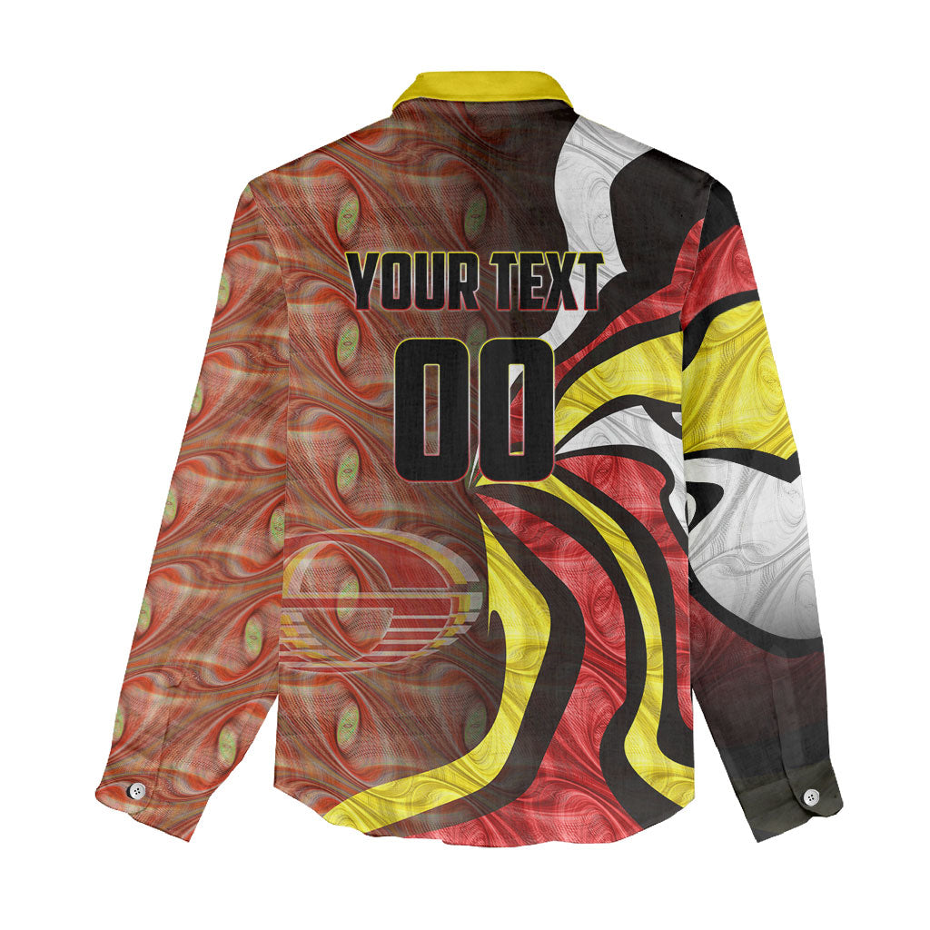 Personalised Gold Coast Suns Women Casual Shirt Trippy Psychedelic Abstract Art Mascot Football Fans