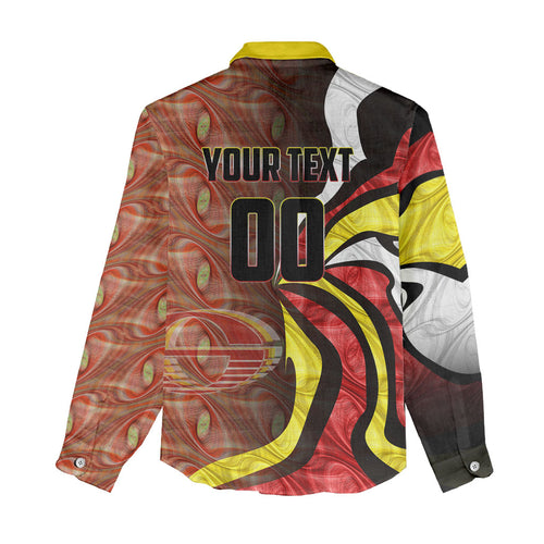 Personalised Gold Coast Suns Women Casual Shirt Trippy Psychedelic Abstract Art Mascot Football Fans