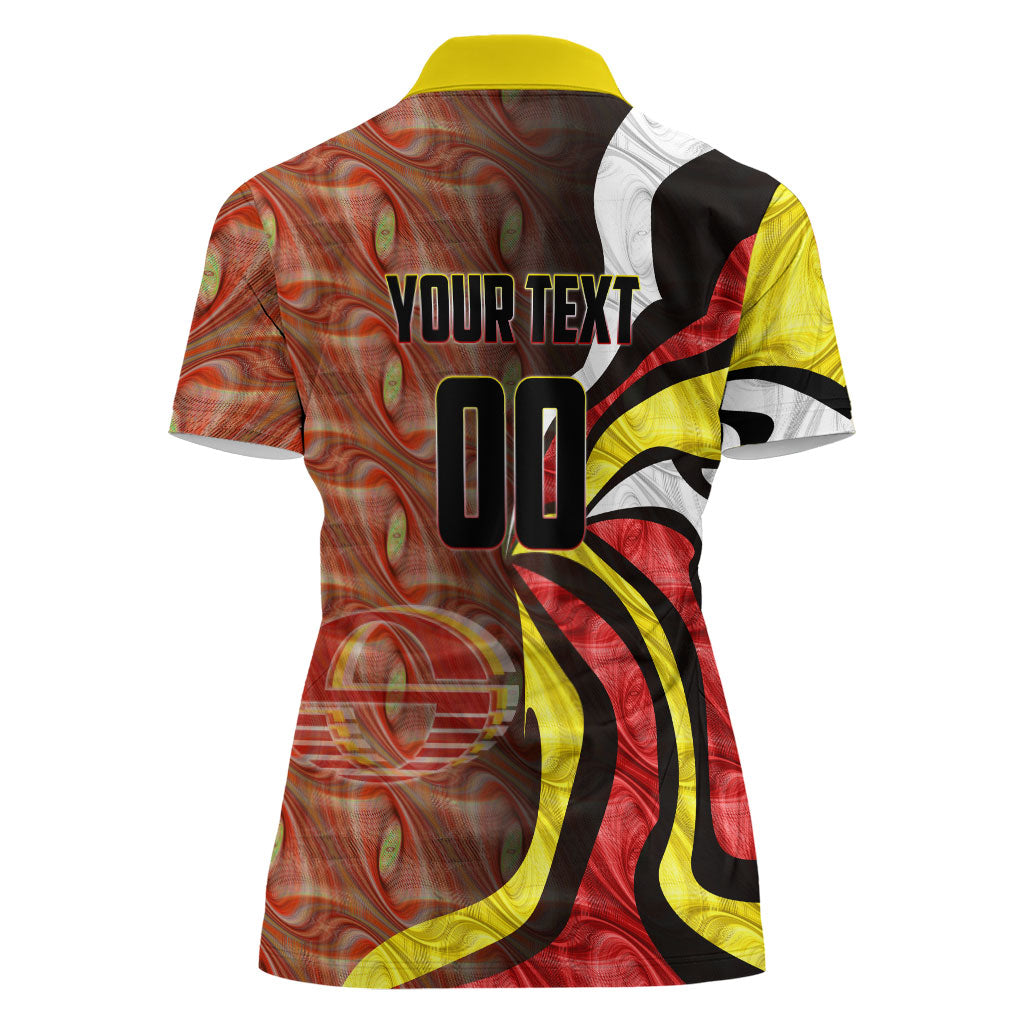 Personalised Gold Coast Suns Women Polo Shirt Trippy Psychedelic Abstract Art Mascot Football Fans