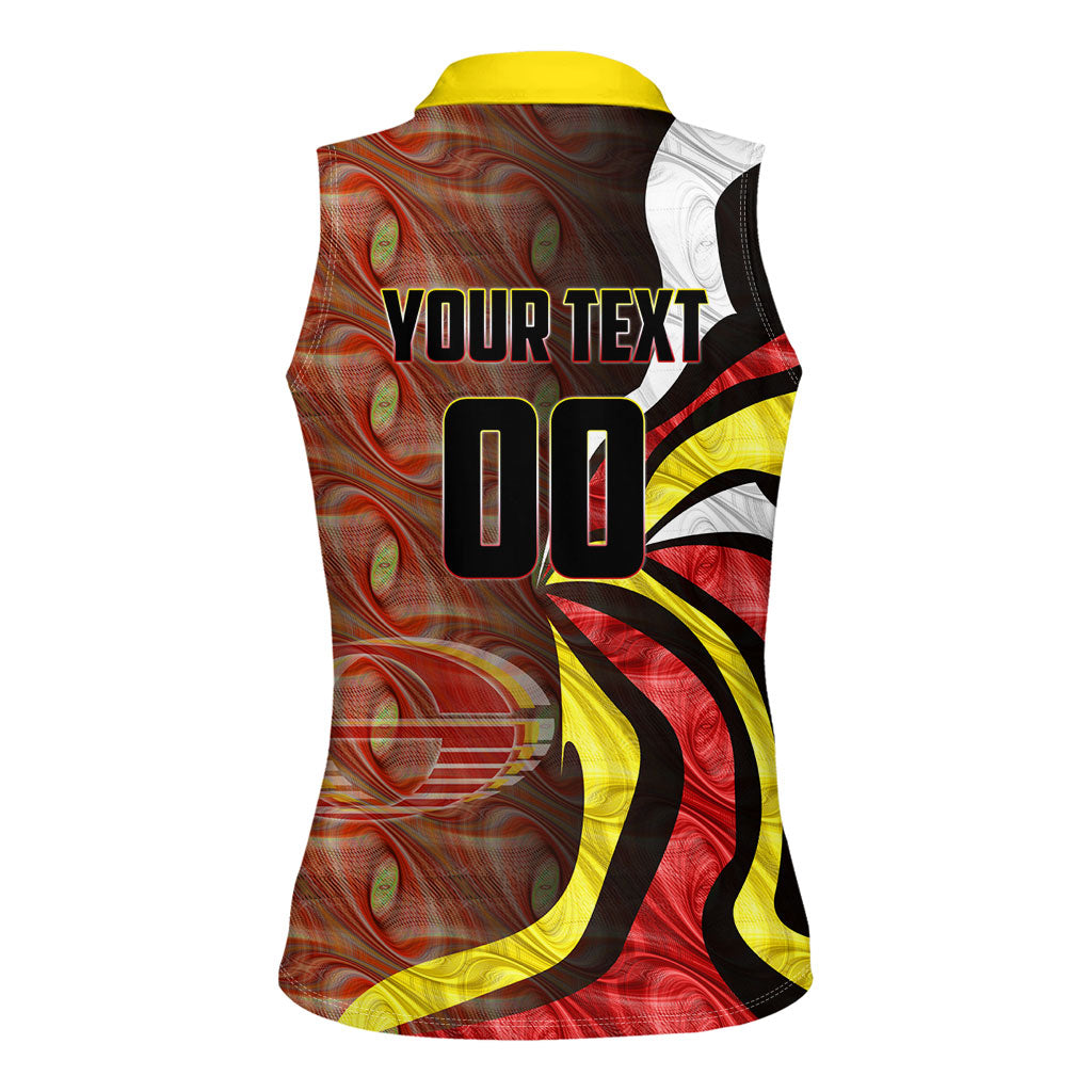 Personalised Gold Coast Suns Women Sleeveless Polo Shirt Trippy Psychedelic Abstract Art Mascot Football Fans