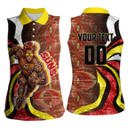 Personalised Gold Coast Suns Women Sleeveless Polo Shirt Trippy Psychedelic Abstract Art Mascot Football Fans