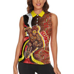 Personalised Gold Coast Suns Women Sleeveless Polo Shirt Trippy Psychedelic Abstract Art Mascot Football Fans