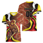 Personalised Gold Coast Suns Women V-Neck T-Shirt Trippy Psychedelic Abstract Art Mascot Football Fans